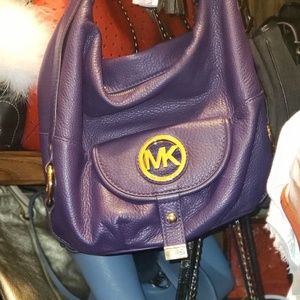 Purple michael kors hobo bag w wallet